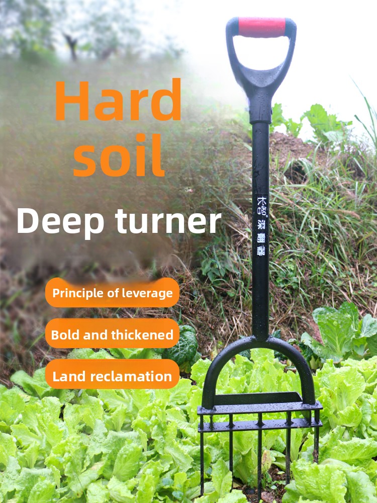 Farming Agriculture Land - 庭の土をほぐすためのツール、ディープティラー、鍬、スチールフォーク、農業用ツール、土地再生や土壌掘削用