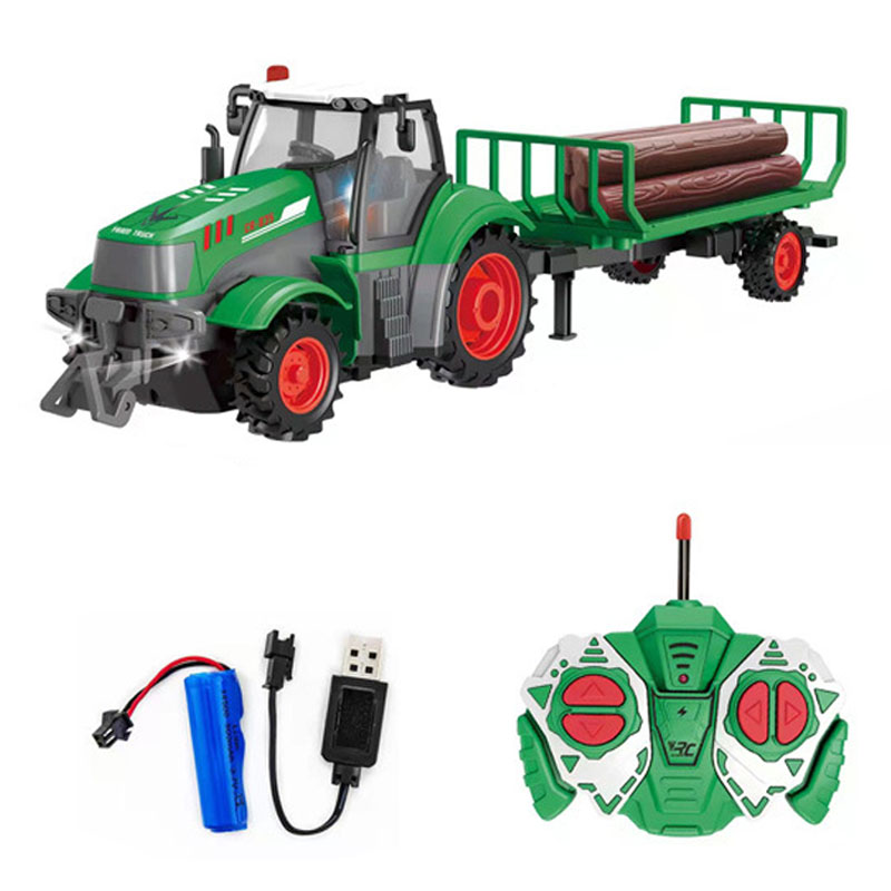 Agriculture Farming Certificate - 1:24 rcカー27mhzラジオリモートコントロールファームトラクタートレーラー農業用トラックled rc農業電子車両玩具キッズギフト