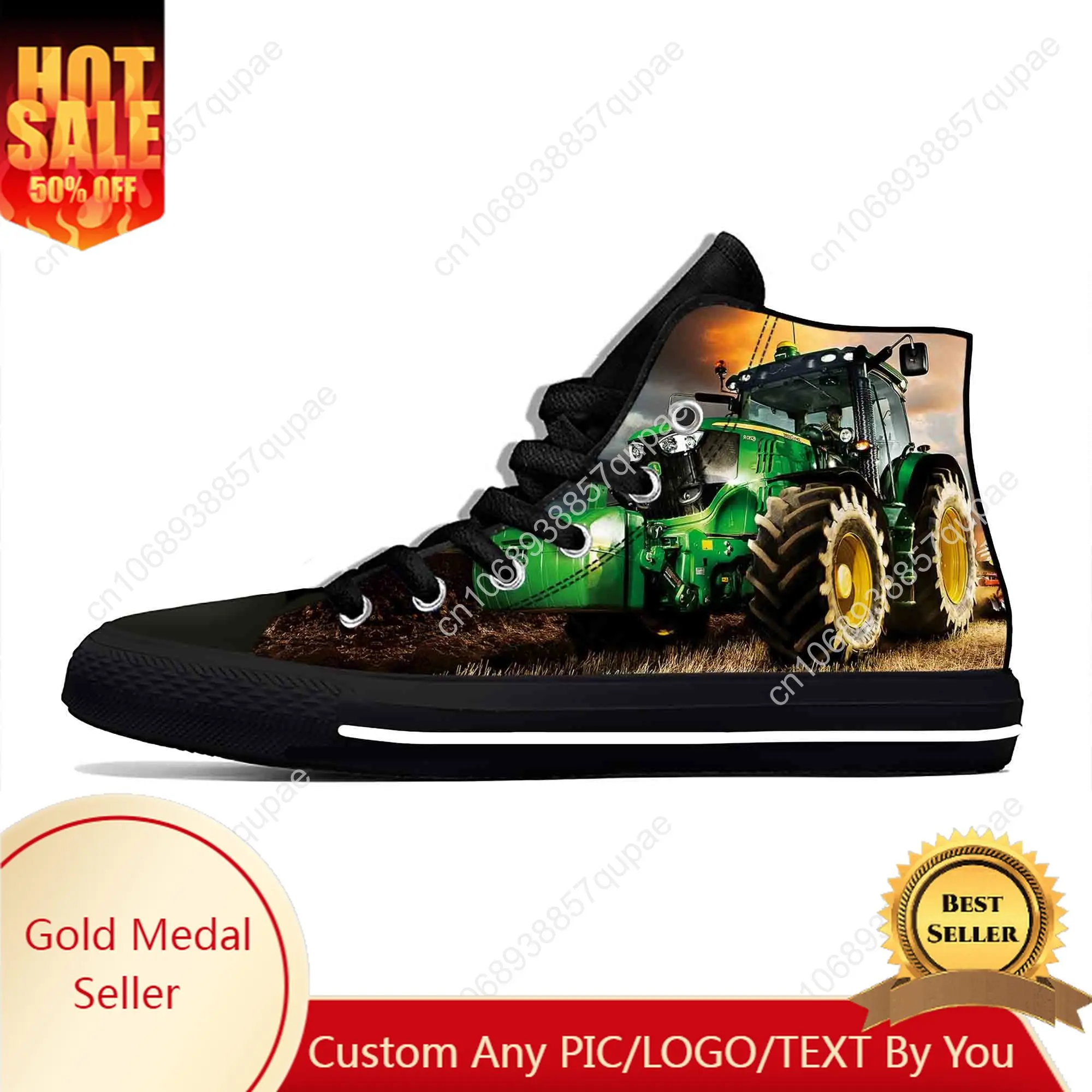 Agriculture Farming Shoes - 農場、農業、農家、農業用トラクター、車、クール、カジュアル、布製シューズ、ハイカット、軽量、通気性、3Dプリント、メンズ、レディース、スニーカー