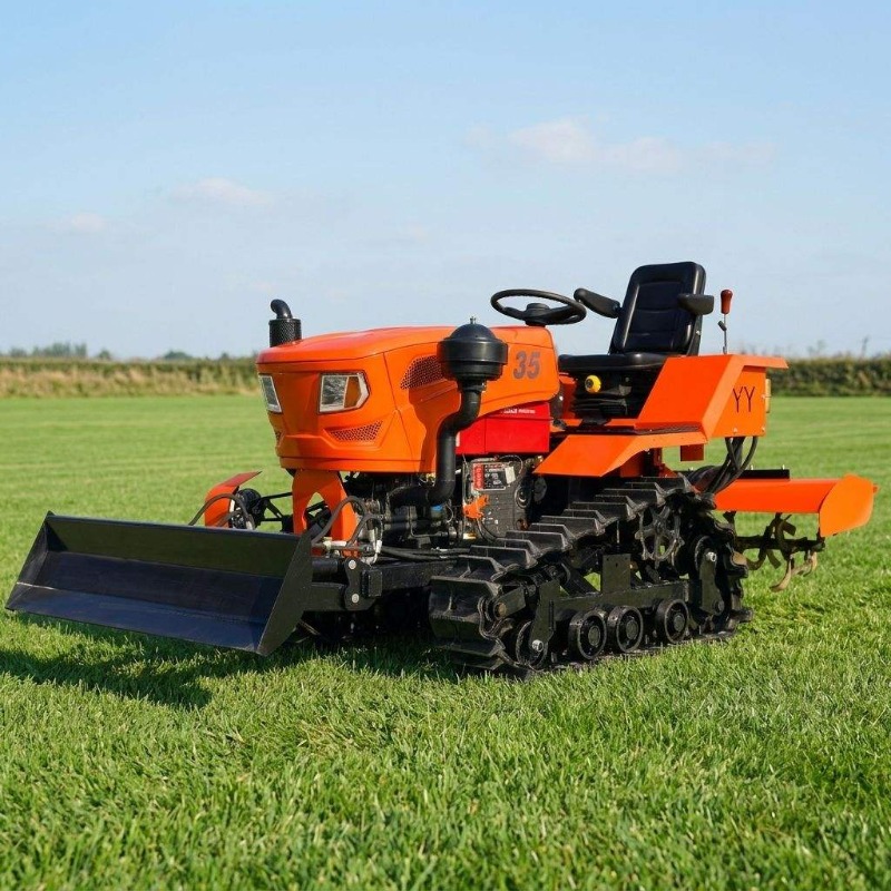 Farming Equipment For Agriculture - クローラー式4WDロータリー耕運機35馬力クローラートラクター農業用ミニ耕運機ファームプラウ作業機器カスタマイズ可能FOB