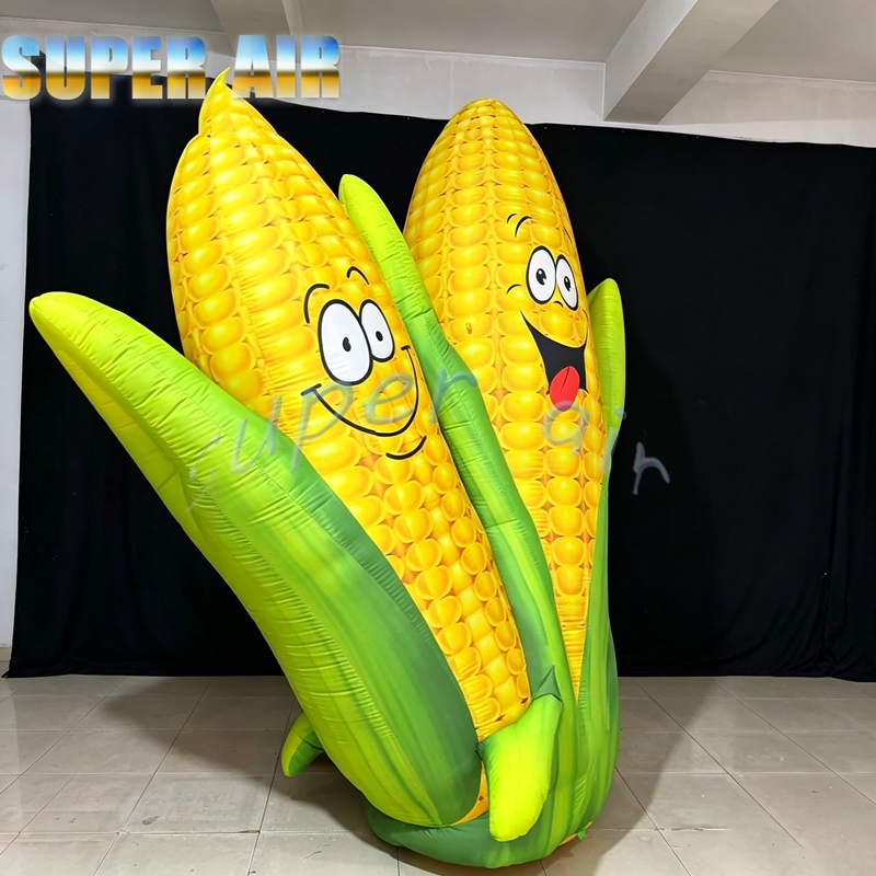 巨大な漫画風インフレータブルコーン、農場展示会、収穫祭、地方 - Agriculture Farming Cartoon のレビューと価格