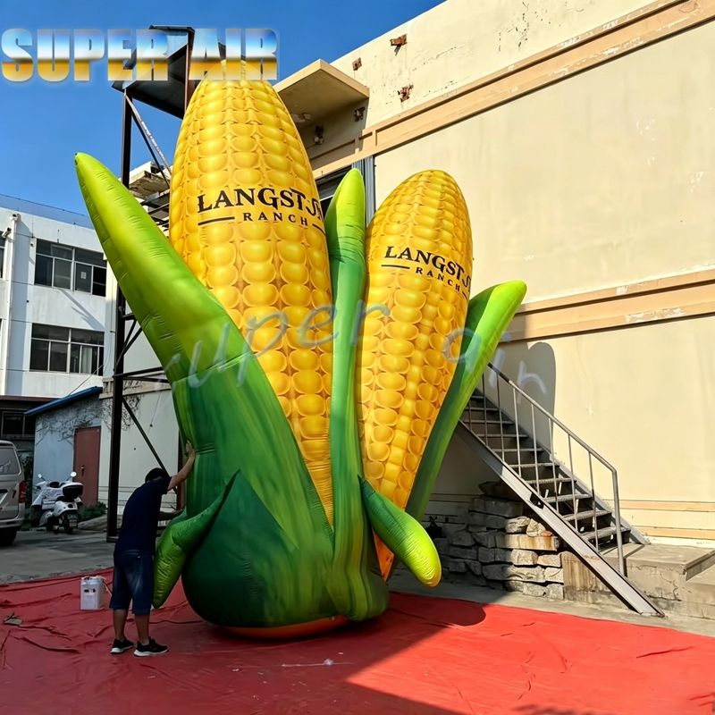 巨大な漫画風インフレータブルコーン、農場展示会、収穫祭、地方 - Agriculture Farming Cartoon のレビューと価格